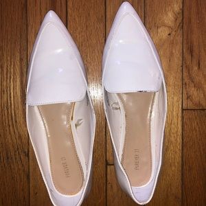 Faux patent leather loafers